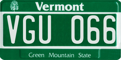 VT license plate VGU066