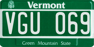 VT license plate VGU069