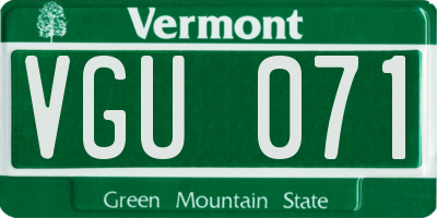 VT license plate VGU071
