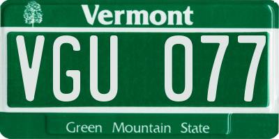VT license plate VGU077