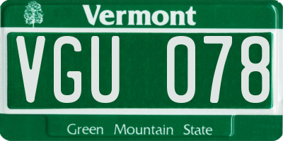VT license plate VGU078