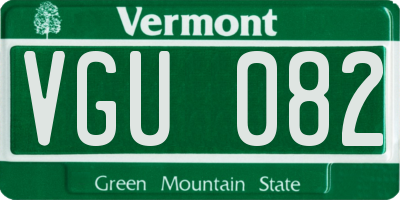 VT license plate VGU082