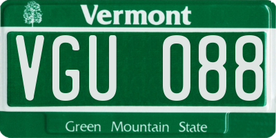 VT license plate VGU088