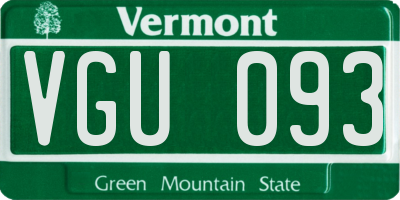 VT license plate VGU093
