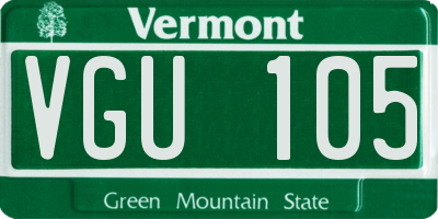 VT license plate VGU105