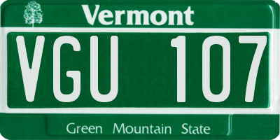 VT license plate VGU107