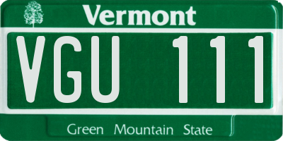 VT license plate VGU111