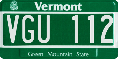 VT license plate VGU112