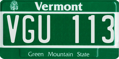 VT license plate VGU113