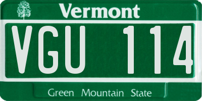 VT license plate VGU114