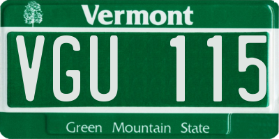 VT license plate VGU115