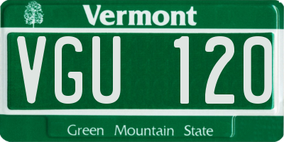 VT license plate VGU120