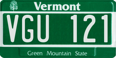 VT license plate VGU121
