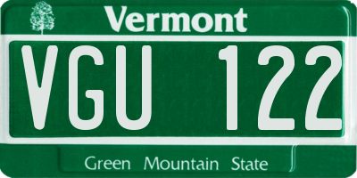 VT license plate VGU122