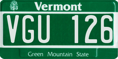 VT license plate VGU126