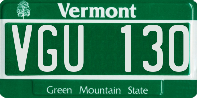 VT license plate VGU130