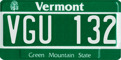 VT license plate VGU132