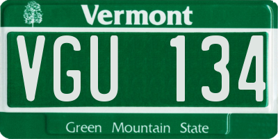 VT license plate VGU134