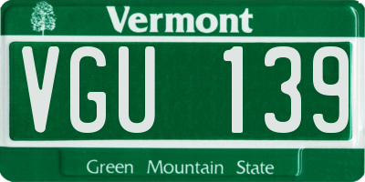 VT license plate VGU139