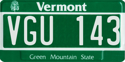 VT license plate VGU143