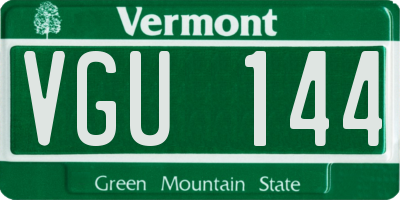 VT license plate VGU144