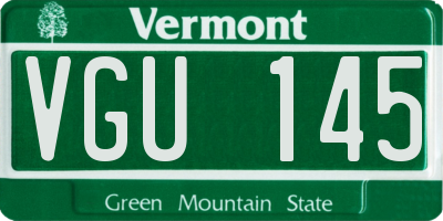 VT license plate VGU145