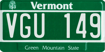 VT license plate VGU149