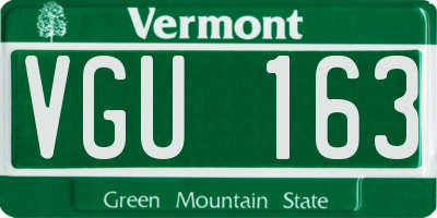 VT license plate VGU163