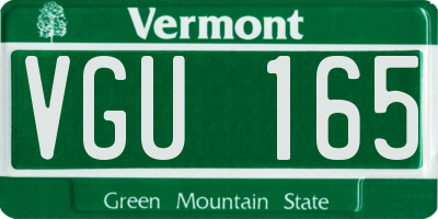 VT license plate VGU165