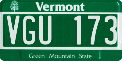 VT license plate VGU173