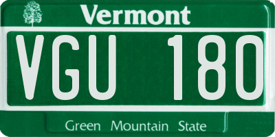 VT license plate VGU180
