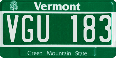 VT license plate VGU183