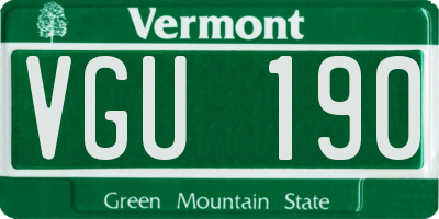 VT license plate VGU190