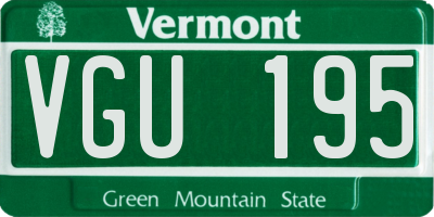 VT license plate VGU195