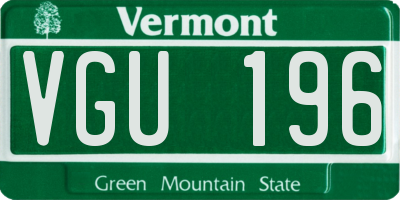 VT license plate VGU196