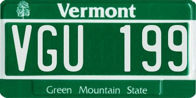VT license plate VGU199