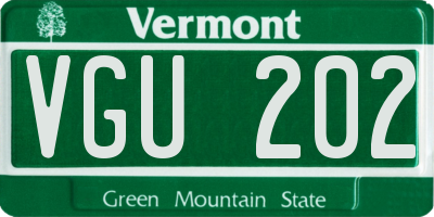 VT license plate VGU202