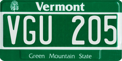 VT license plate VGU205