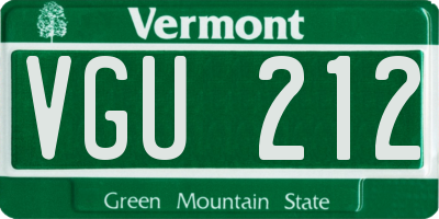 VT license plate VGU212
