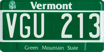 VT license plate VGU213