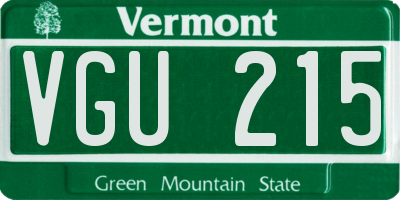 VT license plate VGU215