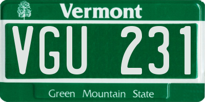 VT license plate VGU231