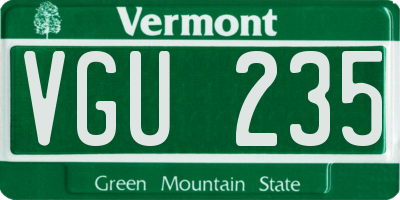 VT license plate VGU235