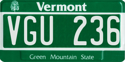 VT license plate VGU236