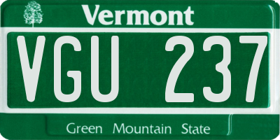 VT license plate VGU237