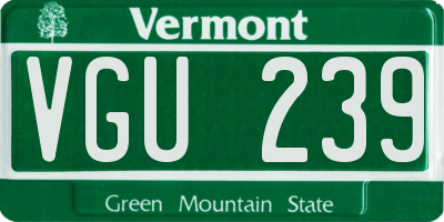 VT license plate VGU239