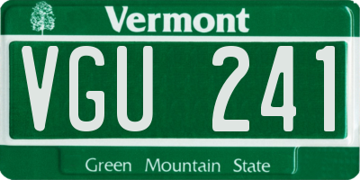 VT license plate VGU241