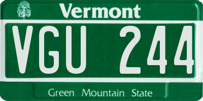 VT license plate VGU244