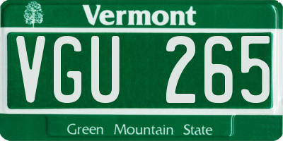VT license plate VGU265