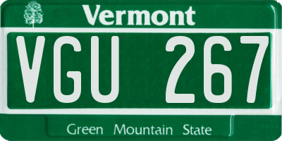 VT license plate VGU267